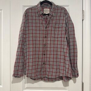 St. John's Bay Mens Long Sleeve Classic Fit Flannel Shirt - Red and Gray